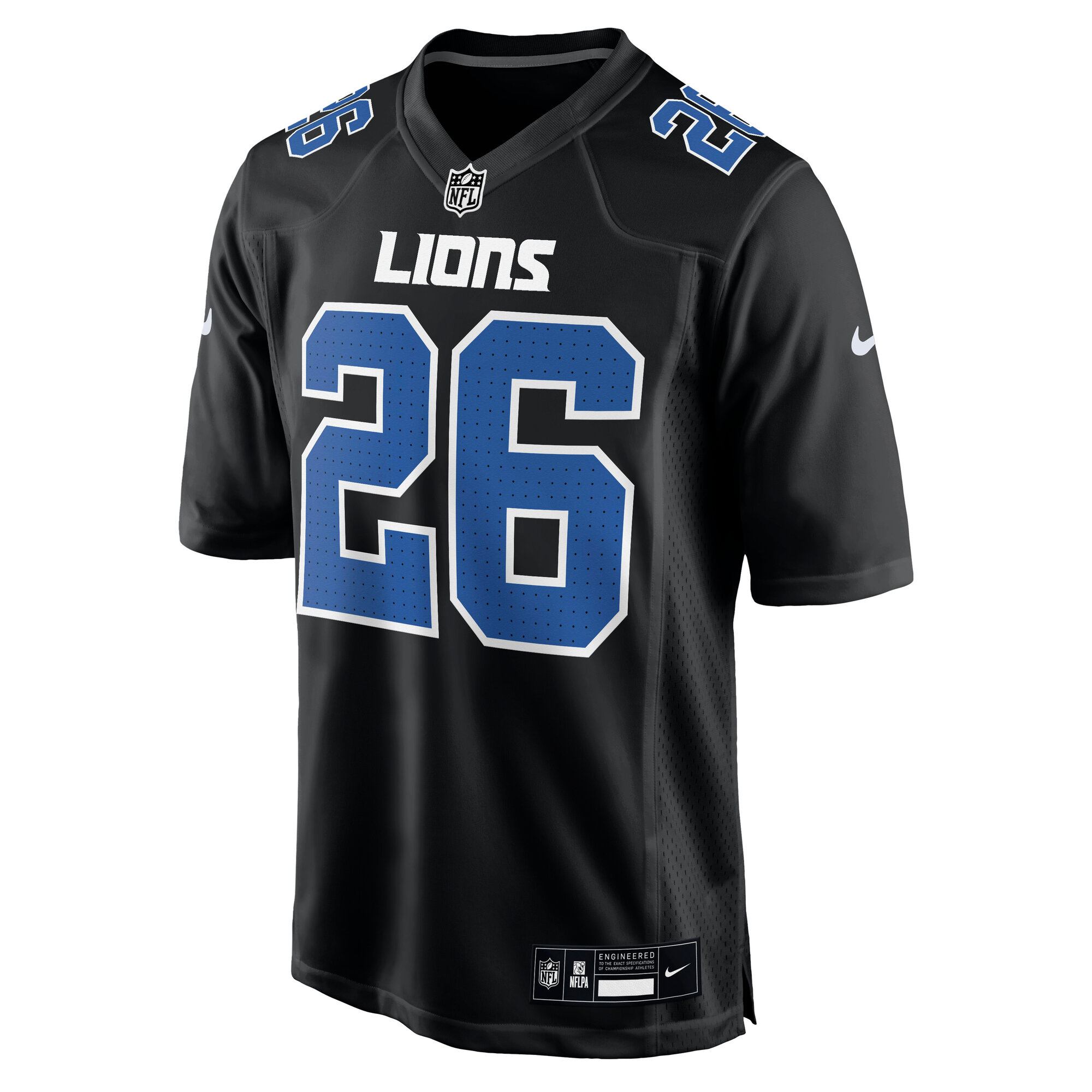 Detroit Lions Jahmyr Gibbs Carbon Black Fashion NFL Jersey Men's