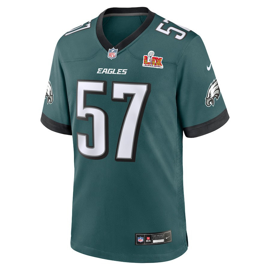 Ben VanSumeren #57 Philadelphia Eagles Super Bowl LIX Midnight Green NFL Jersey Youth