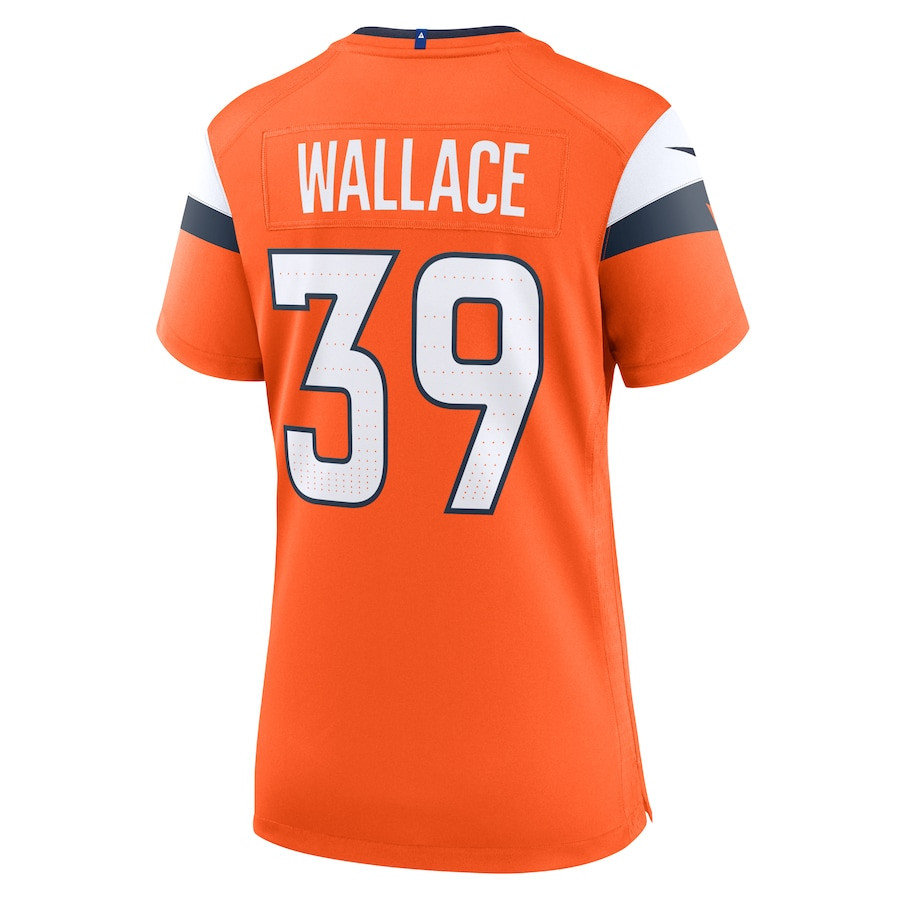Levi Wallace 39 Denver Broncos Team Game Orange NFL Jersey Women's