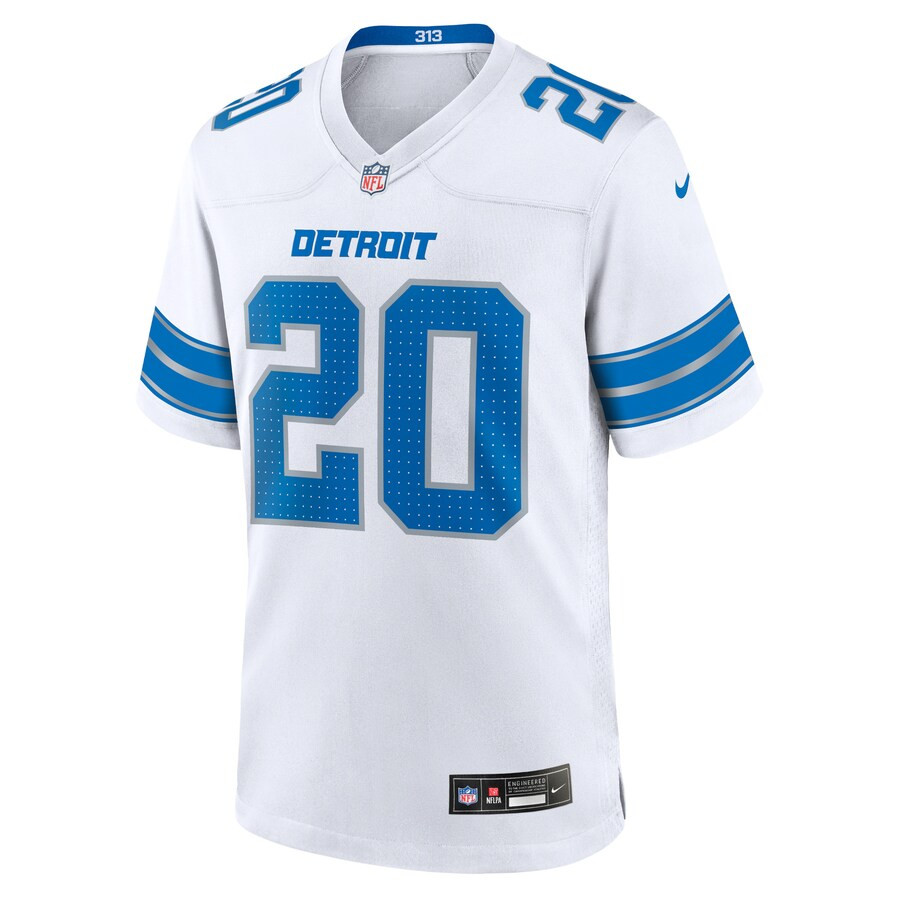 Barry Sanders 20 Detroit Lions Retired Player Game White NFL Jersey Men's