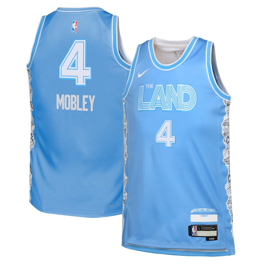 Evan Mobley 4 Cleveland Cavaliers 2024/25 Swingman Playe City Edition Light Blue NBA Jersey Youth