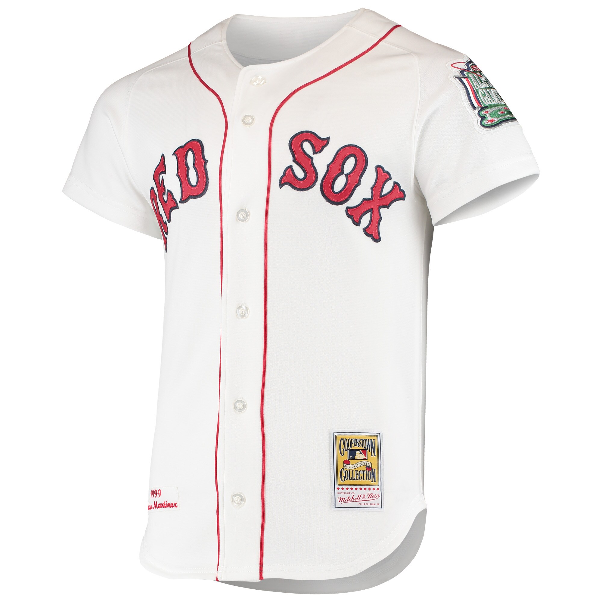 Boston Red Sox Pedro Martinez Mitchell Ness White 1999 Cooperstown Collection Home MLB Jersey Men's