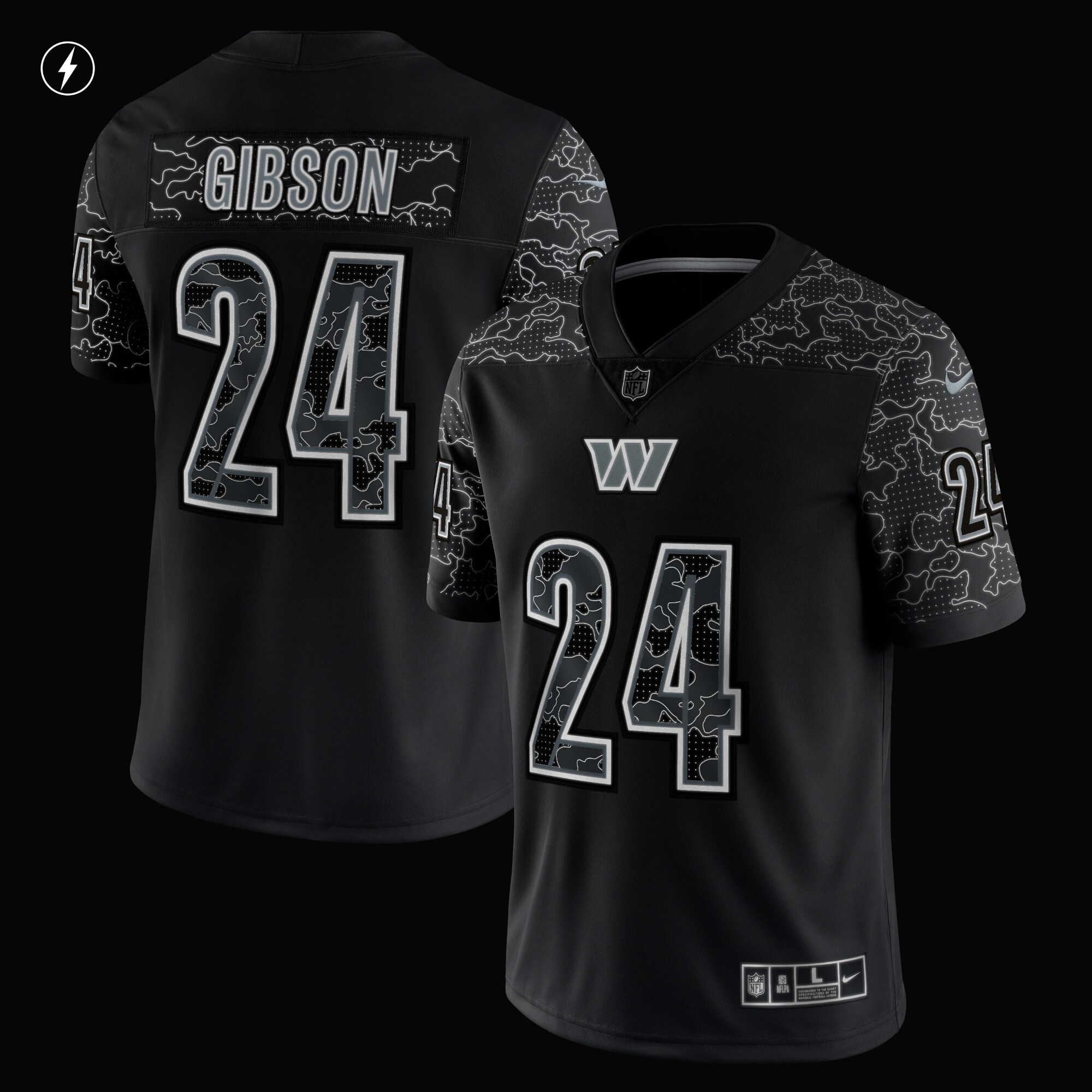 Washington Commanders Antonio Gibson Black RFLCTV Limited NFL Jersey Men's