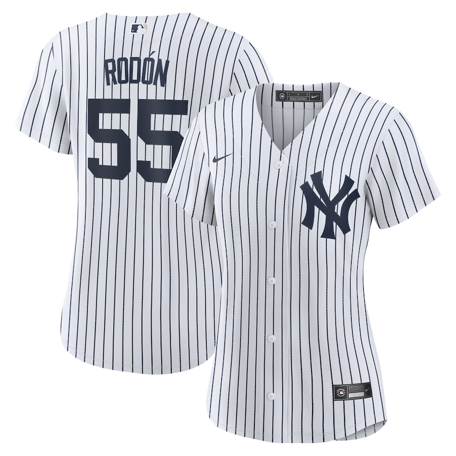 Carlos Rodon New York Yankees Women's Home Official Player Jersey White/Navy