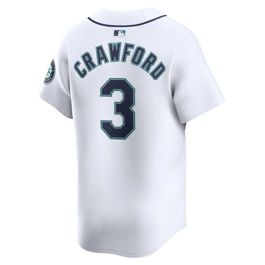 J.P. Crawford 3 Seattle Mariners Home Limited Player White MLB Jersey Men's