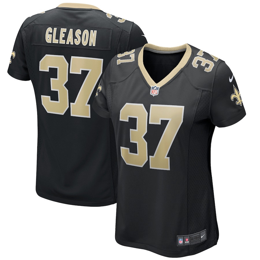 Steve Gleason 37 New Orleans Saints Game Retired Black NFL Jersey Women's