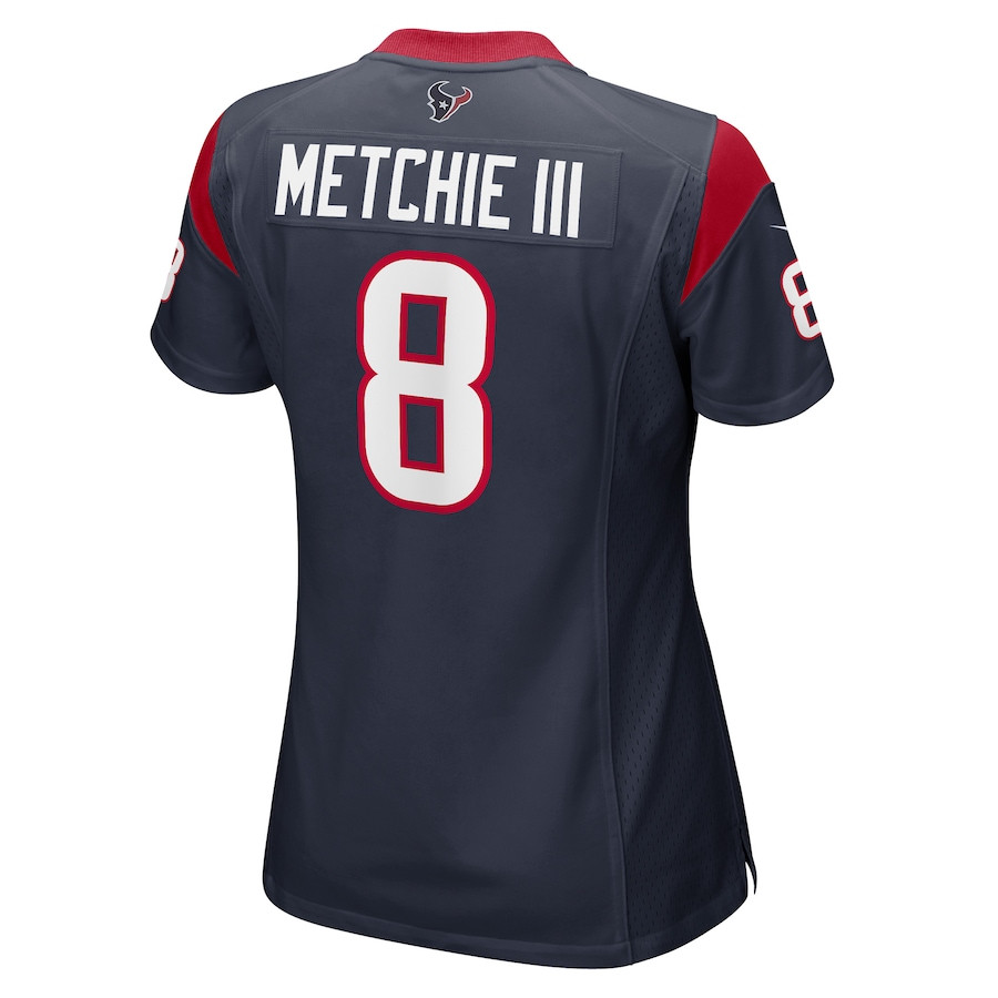 John Metchie III 8 Houston Texans Game Player Navy NFL Jersey Women's