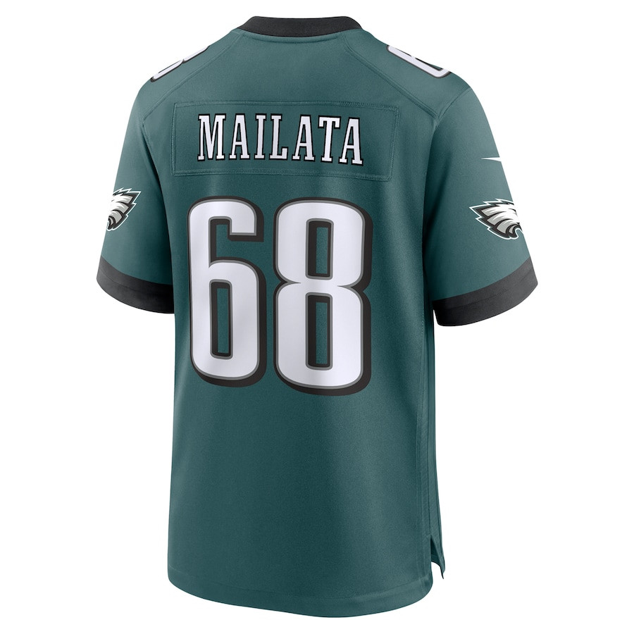 Jordan Mailata 68 Philadelphia Eagles Team Game Midnight Green NFL Jersey Men's
