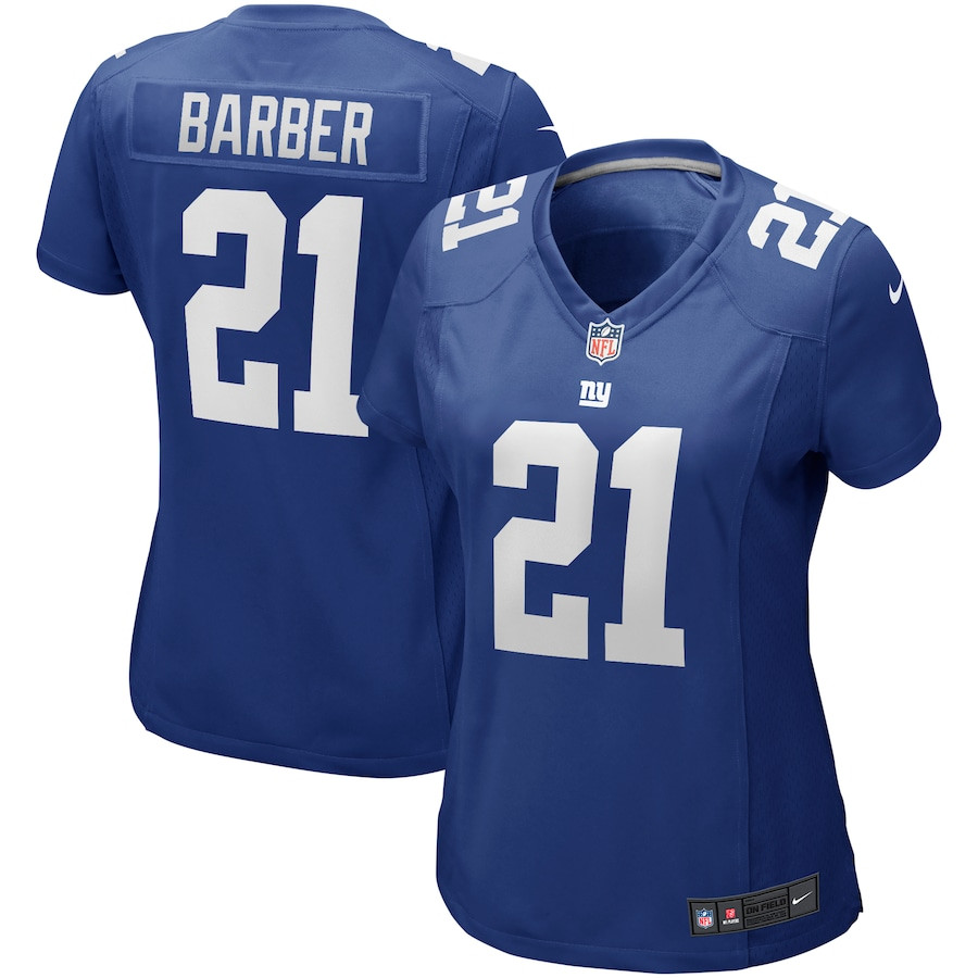 Tiki Barber 21 New York Giants Game Retired Royal NFL Jersey Women's