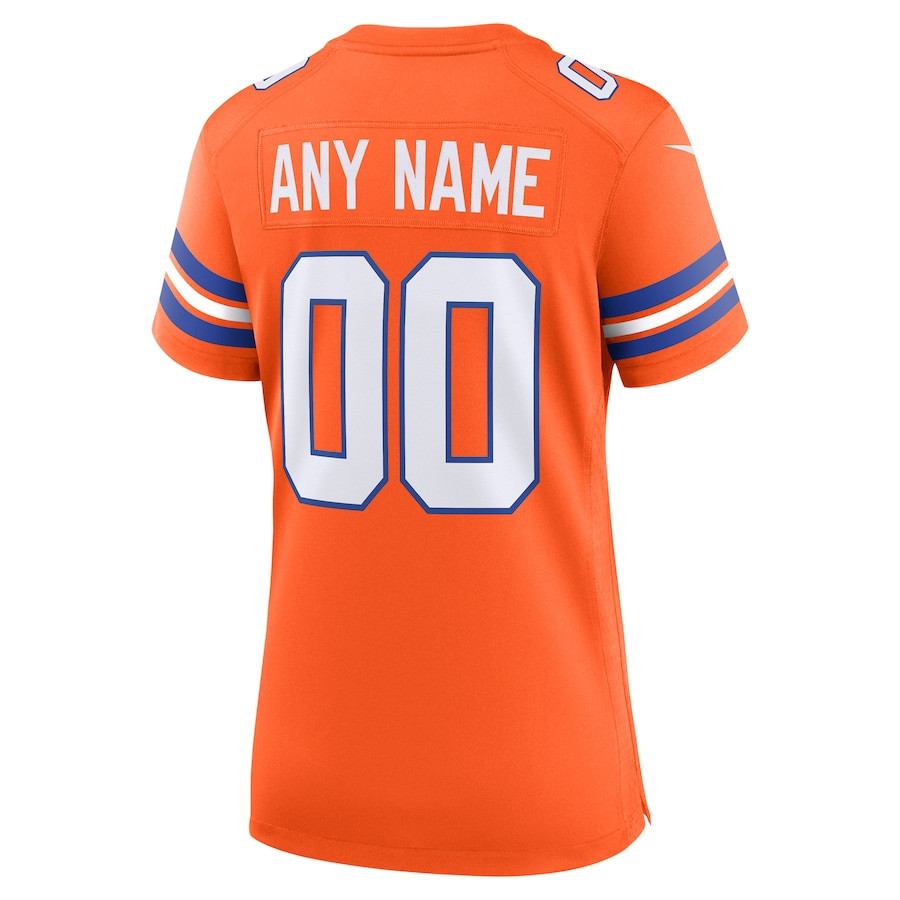Denver Broncos Mile High Collection 1977 Throwback Custom Game Orange NFL Jersey Women's