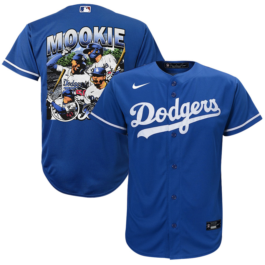 Mookie Betts 50 Los Angeles Dodgers Stadium 2023 Alternate Player Royal MLB Jersey Youth