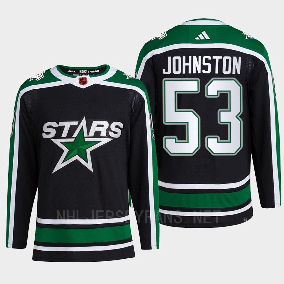 Wyatt Johnston 53 Reverse Retro 2.0 2022 Dallas Stars Black Pro Primegreen NHL Jersey Men's