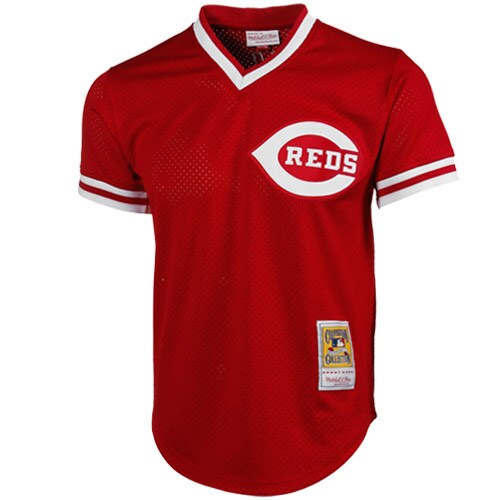 Cincinnati Reds Johnny Bench Mitchell Ness Red 1983 Cooperstown Collection Mesh Batting Practice MLB Jersey Men's
