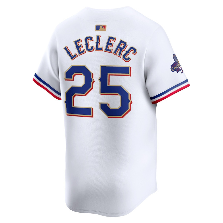 Jose Leclerc 25 Texas Rangers 2024 Gold Collection Limited White MLB Jersey Men's