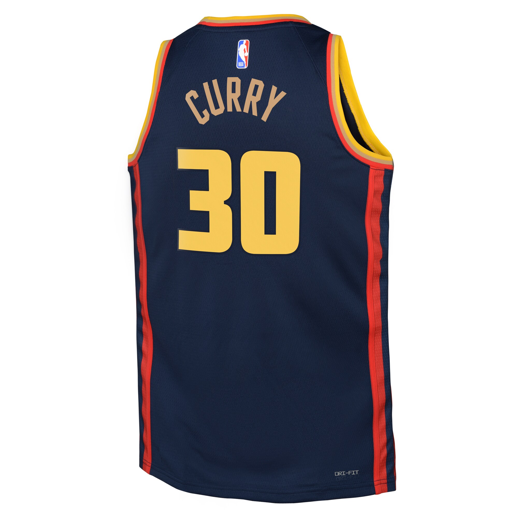 Camiseta City Edition Swingman de los Golden State Warriors 2024 Azul marino Stephen Curry Juvenil NBA Jersey Men's