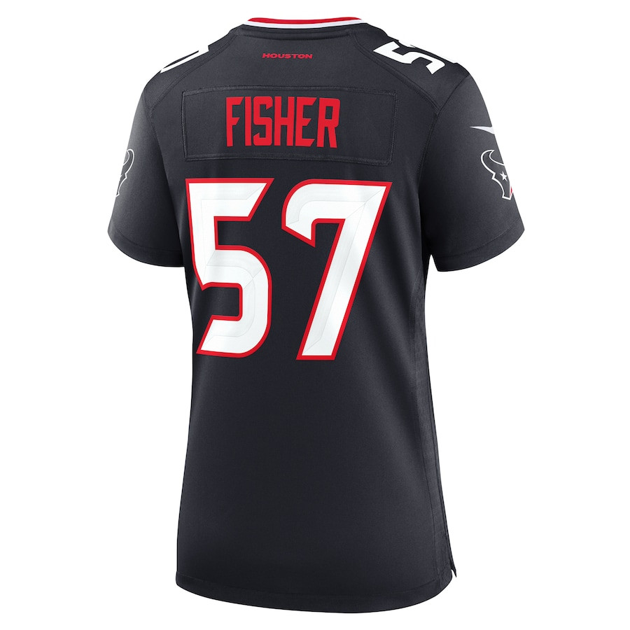 Blake Fisher 57 Houston Texans Team Game Navy NFL Jersey Women's