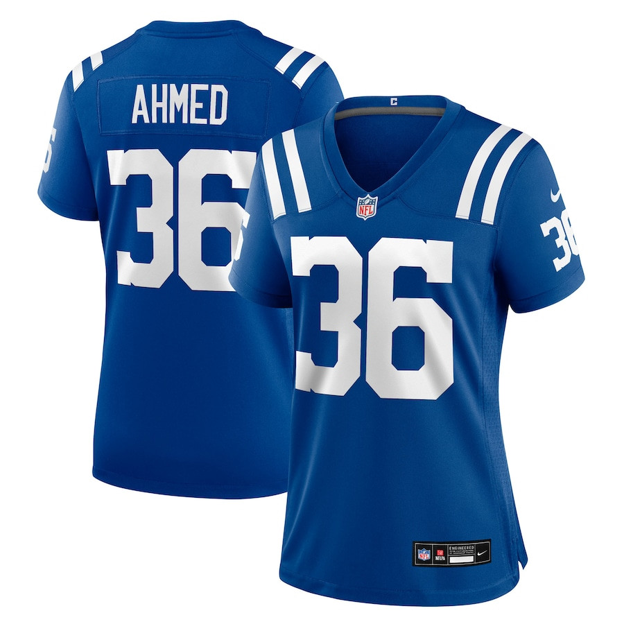 Salvon Ahmed 36 Indianapolis Colts Team Game Royal NFL Jersey Women's
