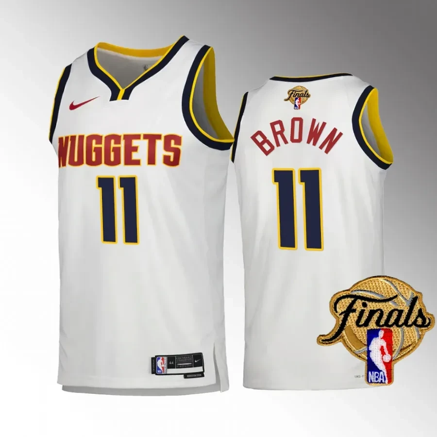 Bruce Brown 11 Denver Nuggets 2023 Finals Champions Edition White NBA Jersey Men's