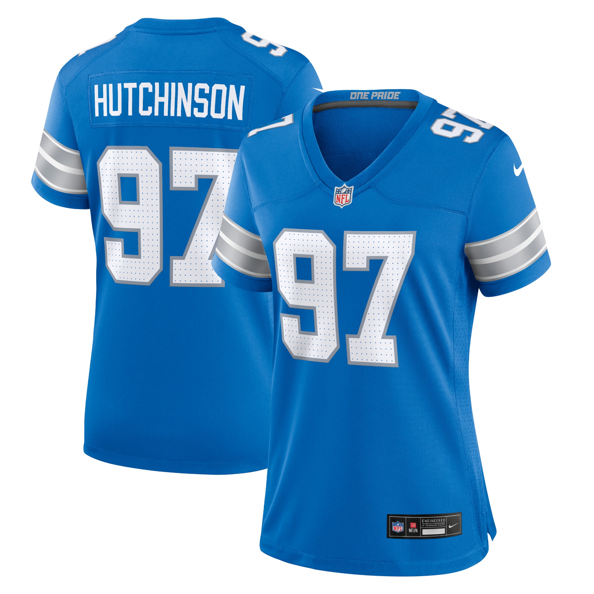 Detroit Lions Aidan Hutchinson Blue Game NFL Jersey Women's