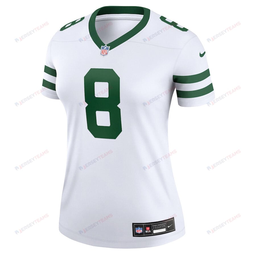 Aaron Rodgers 8 New York Jets Alternate Legend Spotlight White NFL Jersey Women's