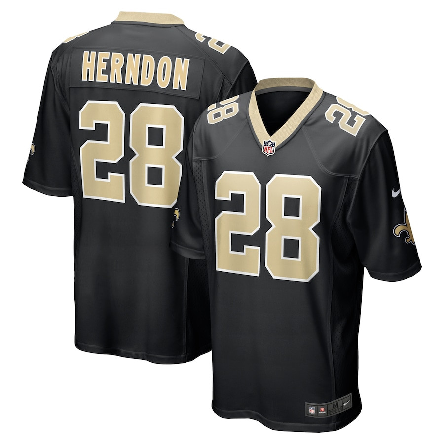 Tre Herndon 28 New Orleans Saints Game Black NFL Jersey Men's