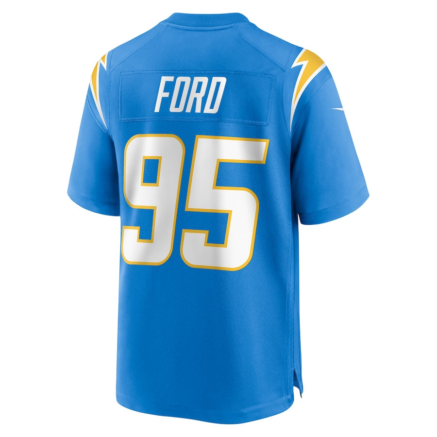 Poona Ford 95 Los Angeles Chargers Team Game Powder Blue NFL Jersey Men's