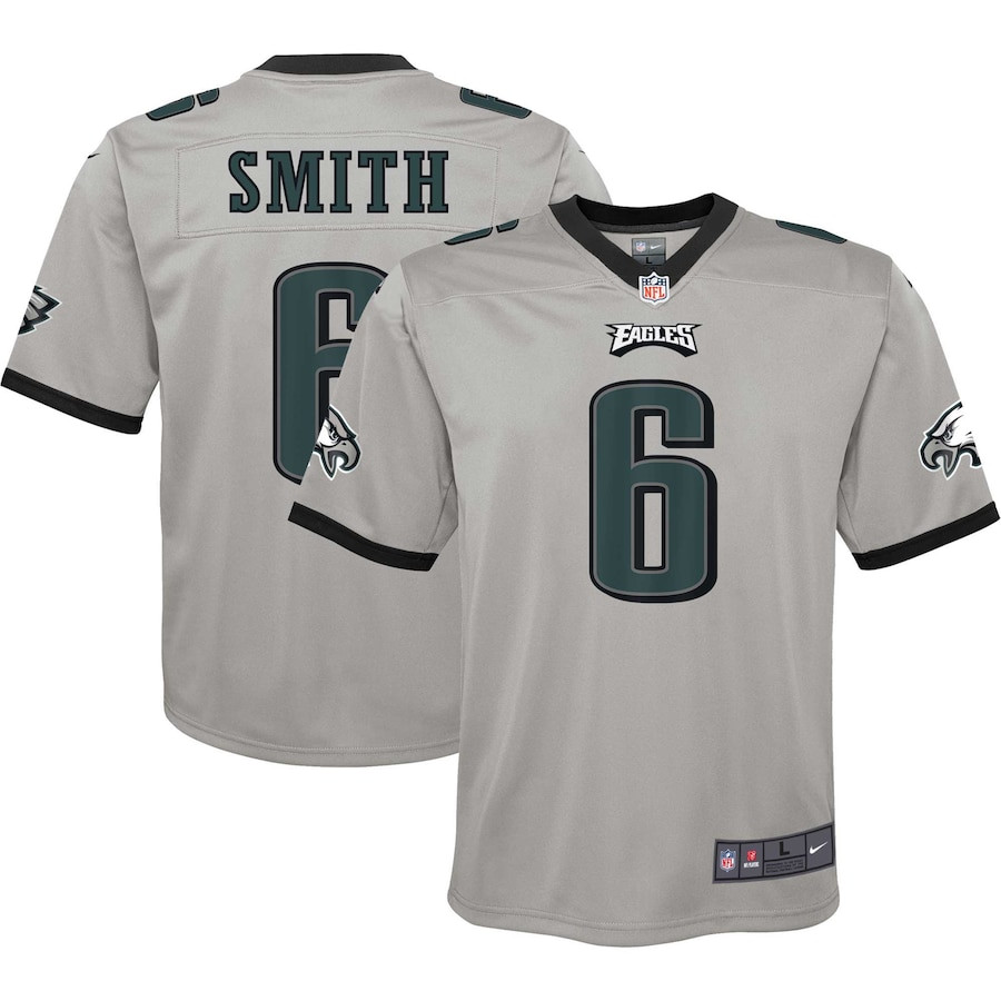 DeVonta Smith 6 Philadelphia Eagles Inverted Game Silver NFL Jersey Youth