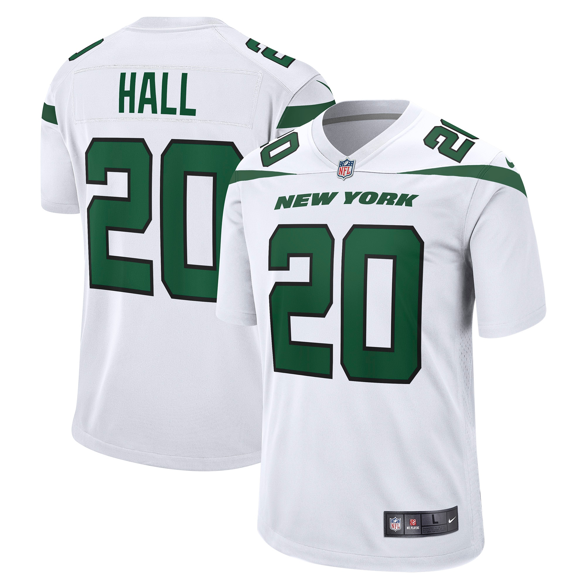 New York Jets Breece Hall White Away Game Player NFL Jersey Men's
