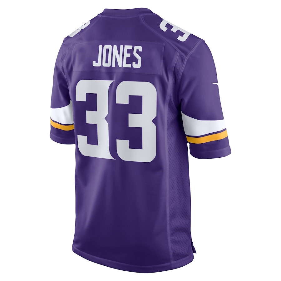 Aaron Jones 33 Minnesota Vikings Game Purple NFL Jersey Men's