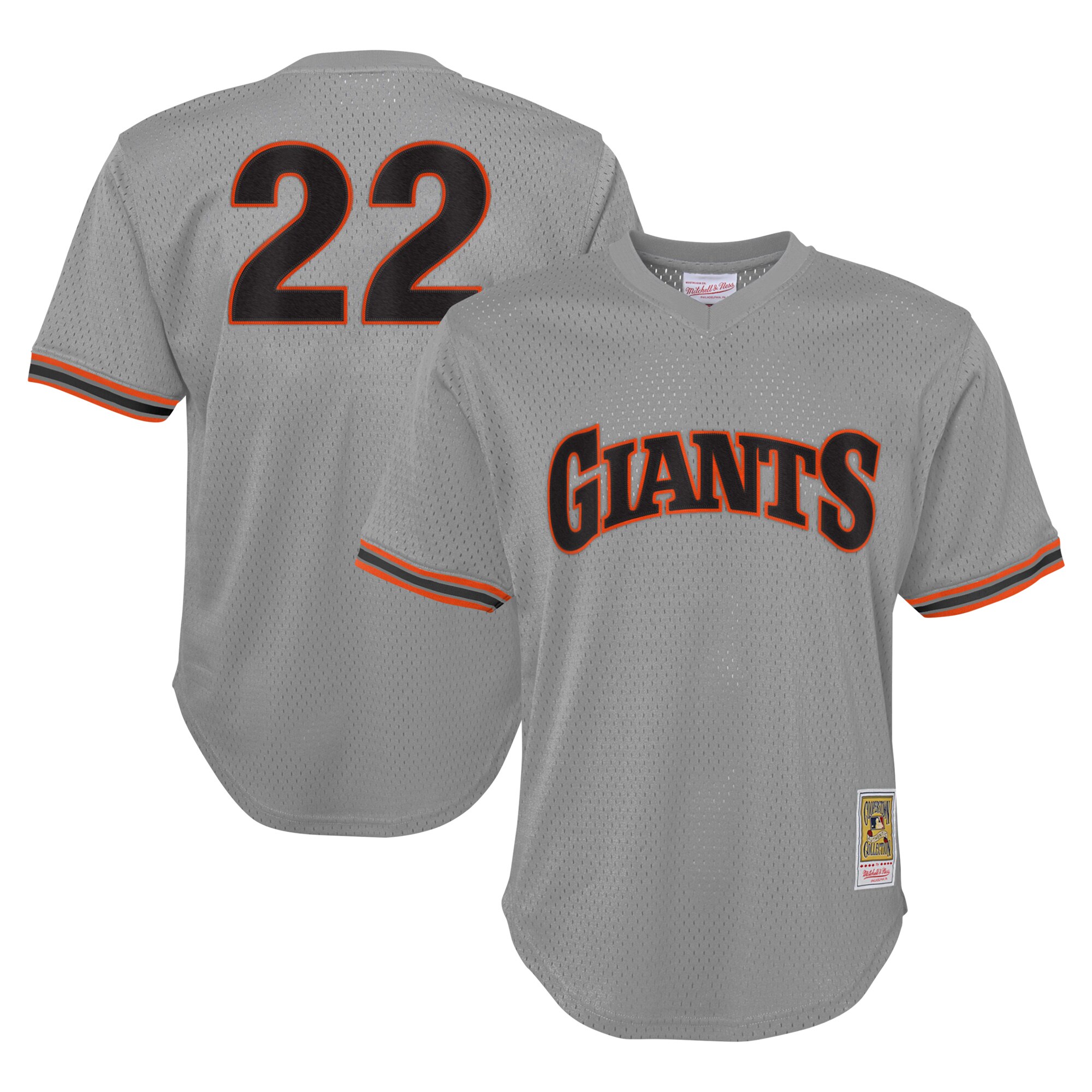 San Francisco Giants Will Clark Mitchell Ness Gray Cooperstown Collection Mesh Batting Practice MLB Jersey Youth