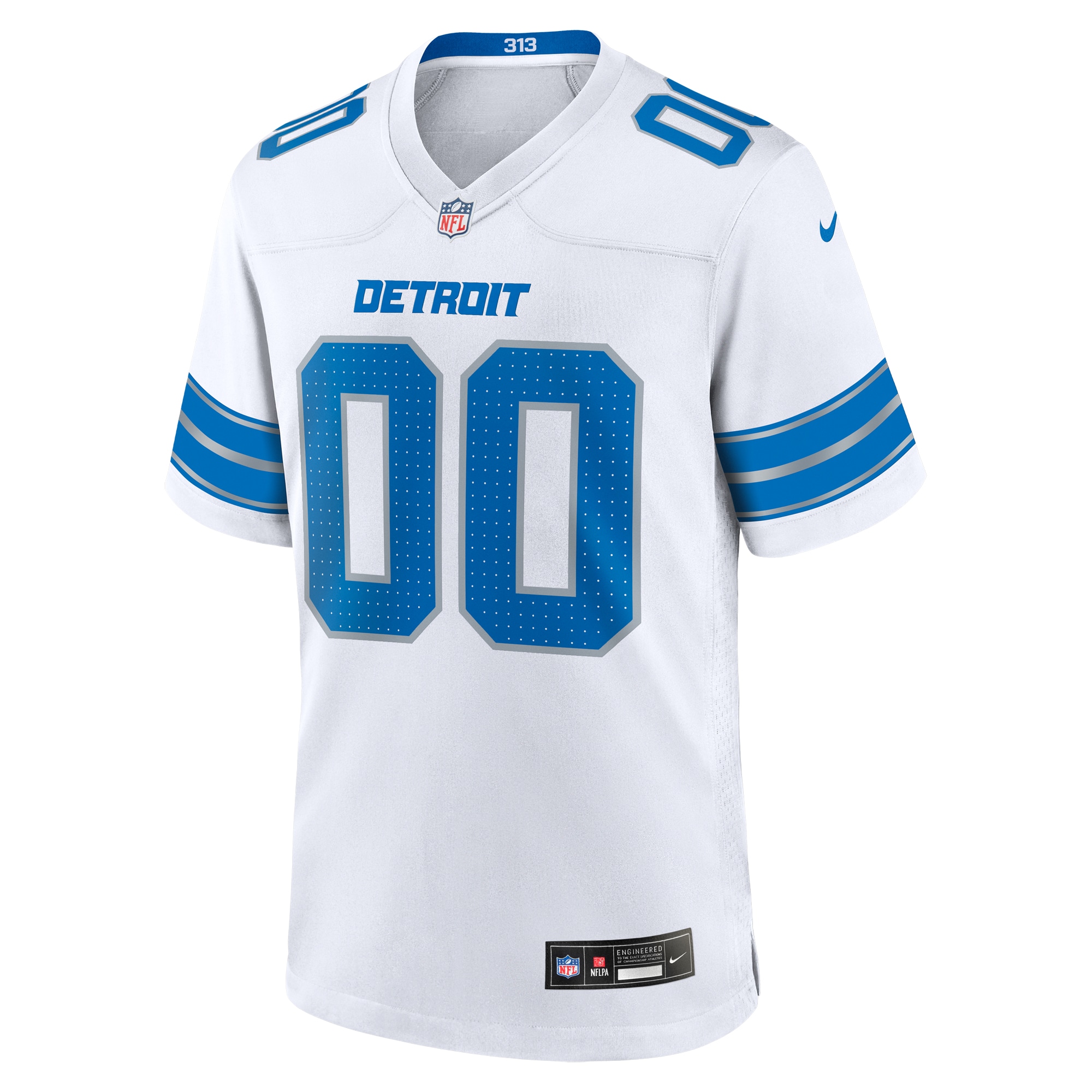 Detroit Lions White Custom Game NFL Jersey Men's