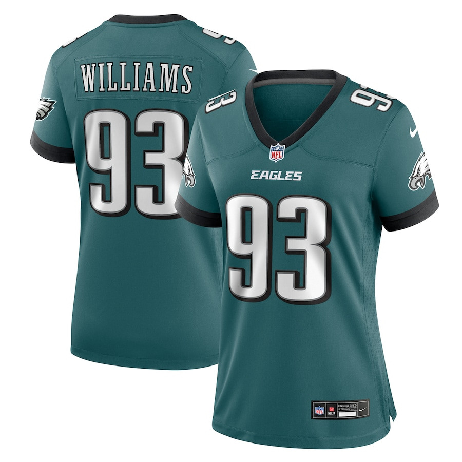 Milton Williams 93 Philadelphia Eagles Team Game Midnight Green NFL Jersey Women's