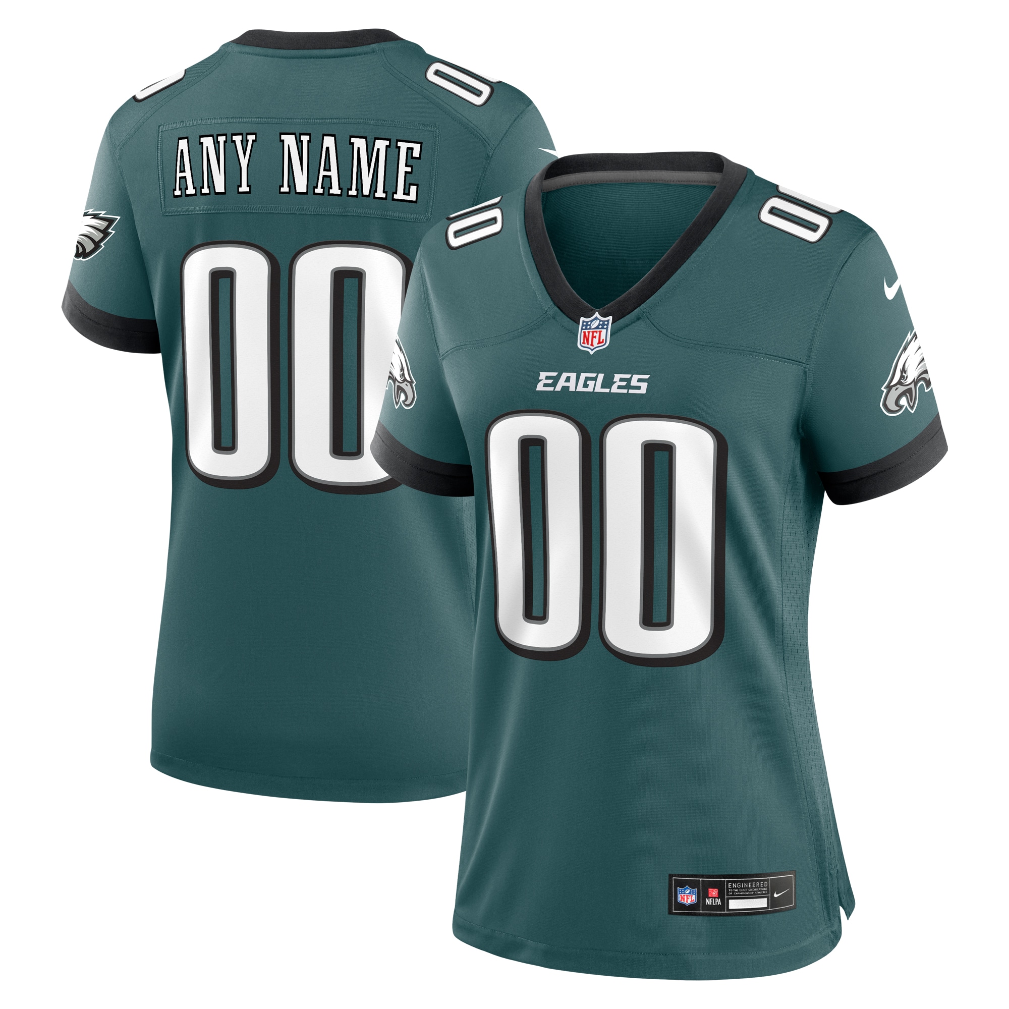 Philadelphia Eagles Midnight Green Custom Game NFL Jersey Women's
