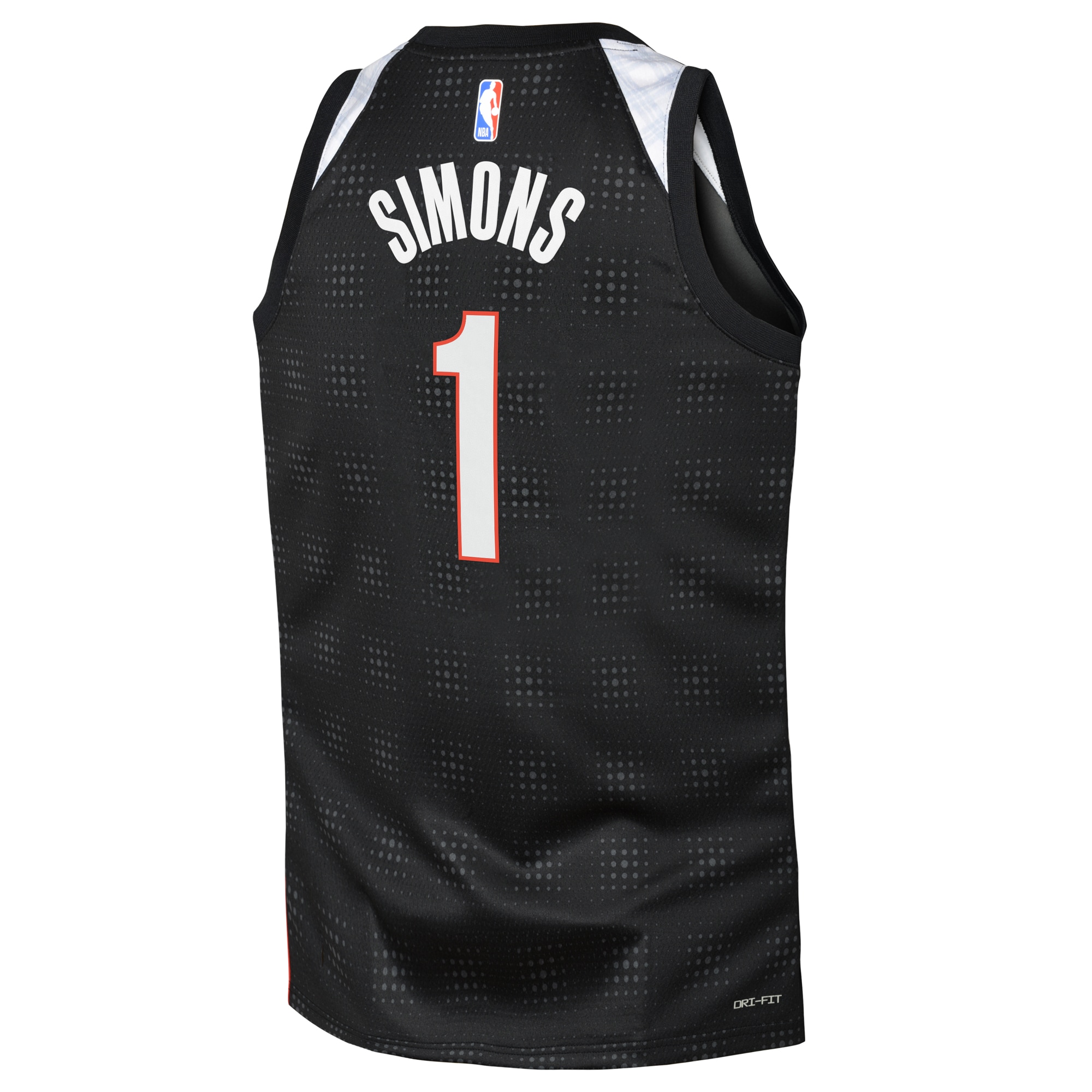 Camiseta City Edition Swingman de los Portland Trail Blazers 2024 Negro Anfernee Simons Juvenil NBA Jersey Men's