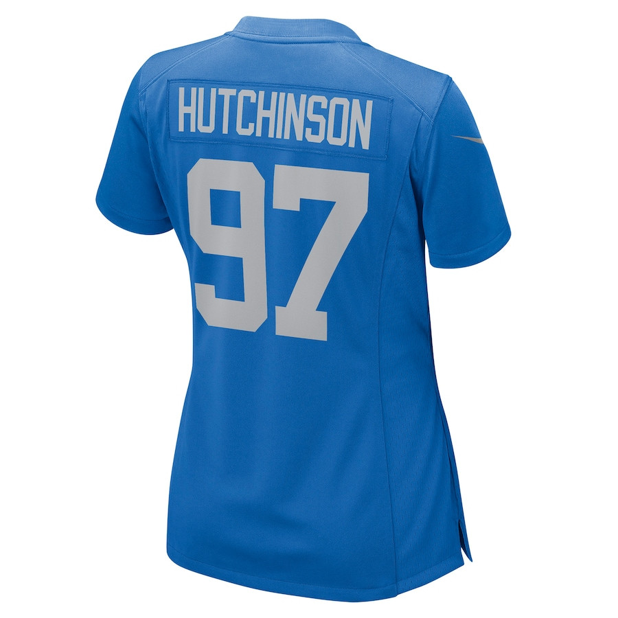 Aidan Hutchinson 97 Detroit Lions Player Blue NFL Jersey Women's