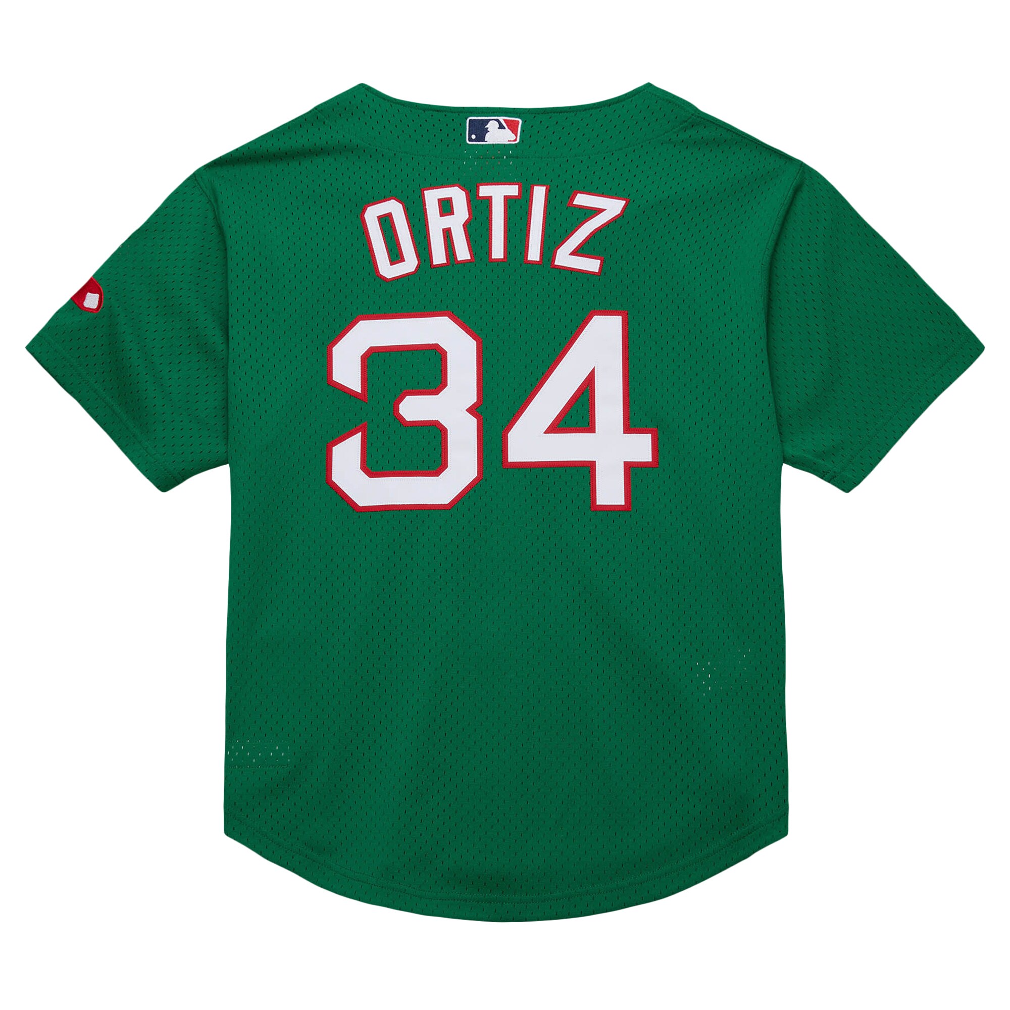 Boston Red Sox David Ortiz Mitchell Ness Kelly Green Cooperstown Collection Mesh Batting Practice MLB Jersey Men's