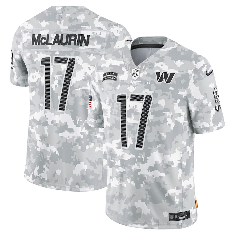 Terry McLaurin 17 Washington Commanders 2024 Salute to Service Limited Arctic Camo NFL Jersey Men's