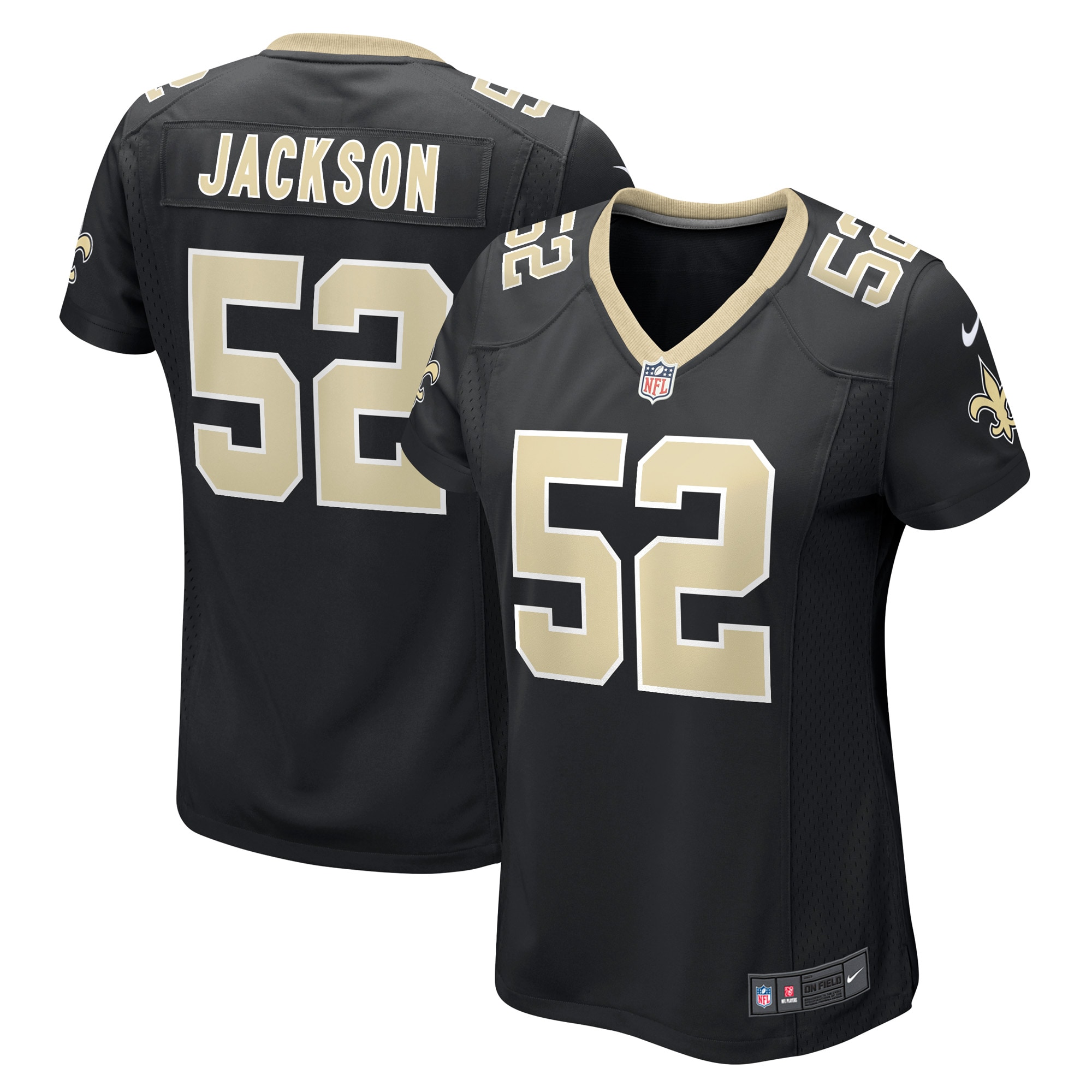New Orleans Saints D'Marco Jackson Black Game Player NFL Jersey Women's