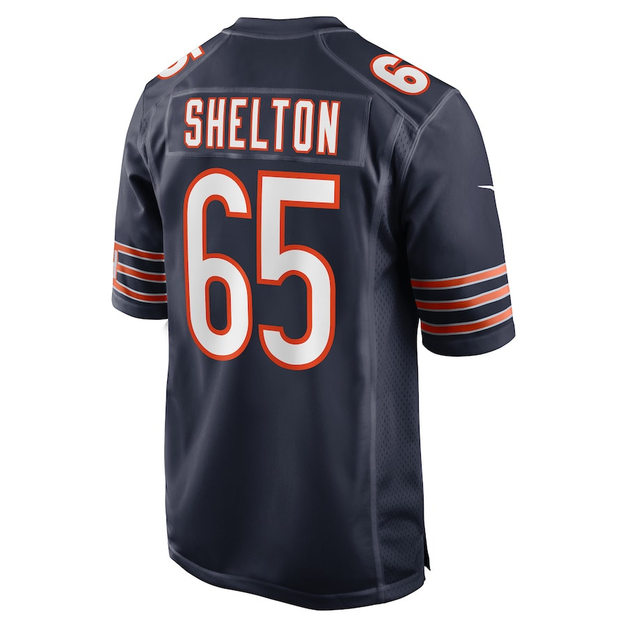 Coleman Shelton 65 Chicago Bears Game Navy NFL Jersey Men's