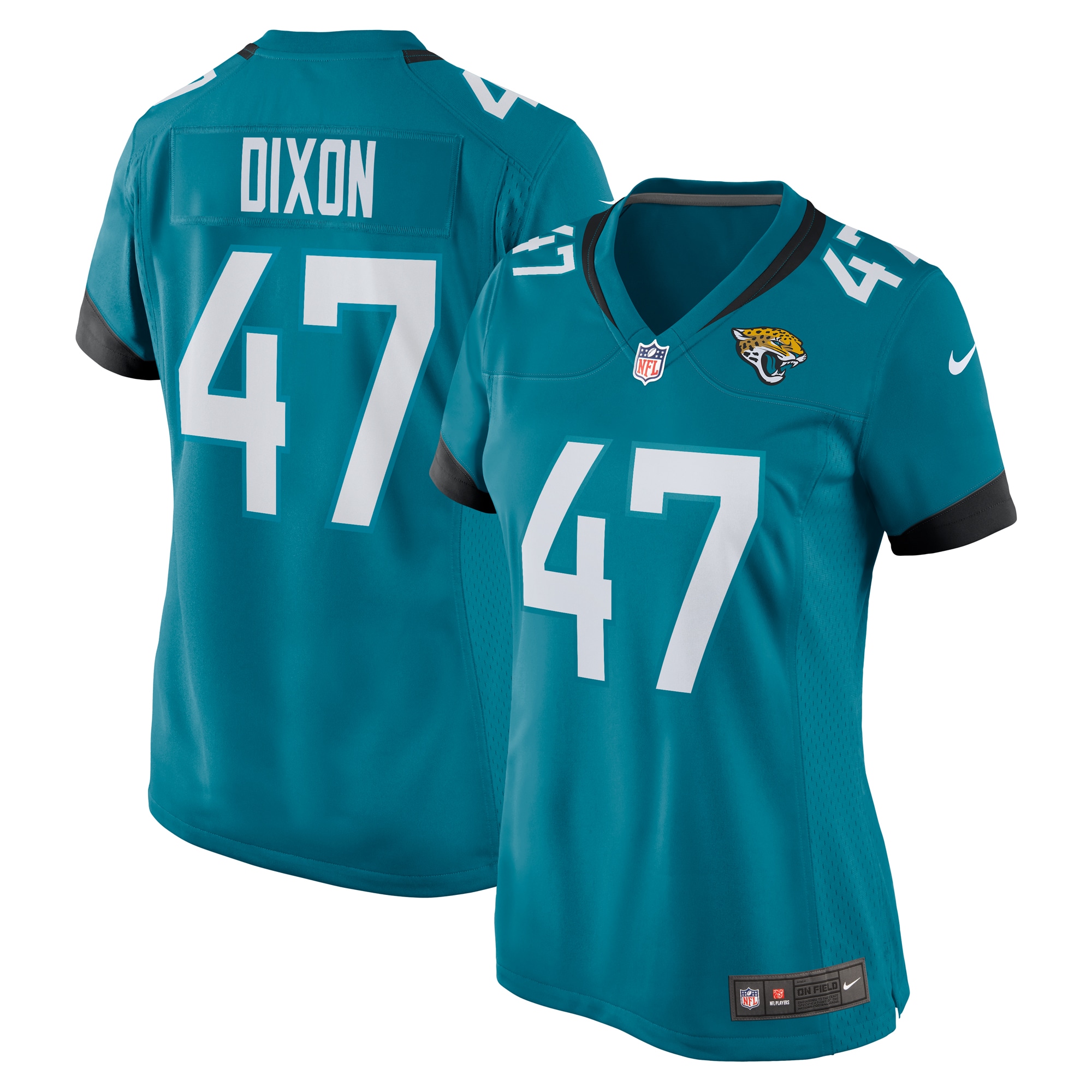 De'Shaan Dixon Jacksonville Jaguars Teal Game Player NFL Jersey Women's
