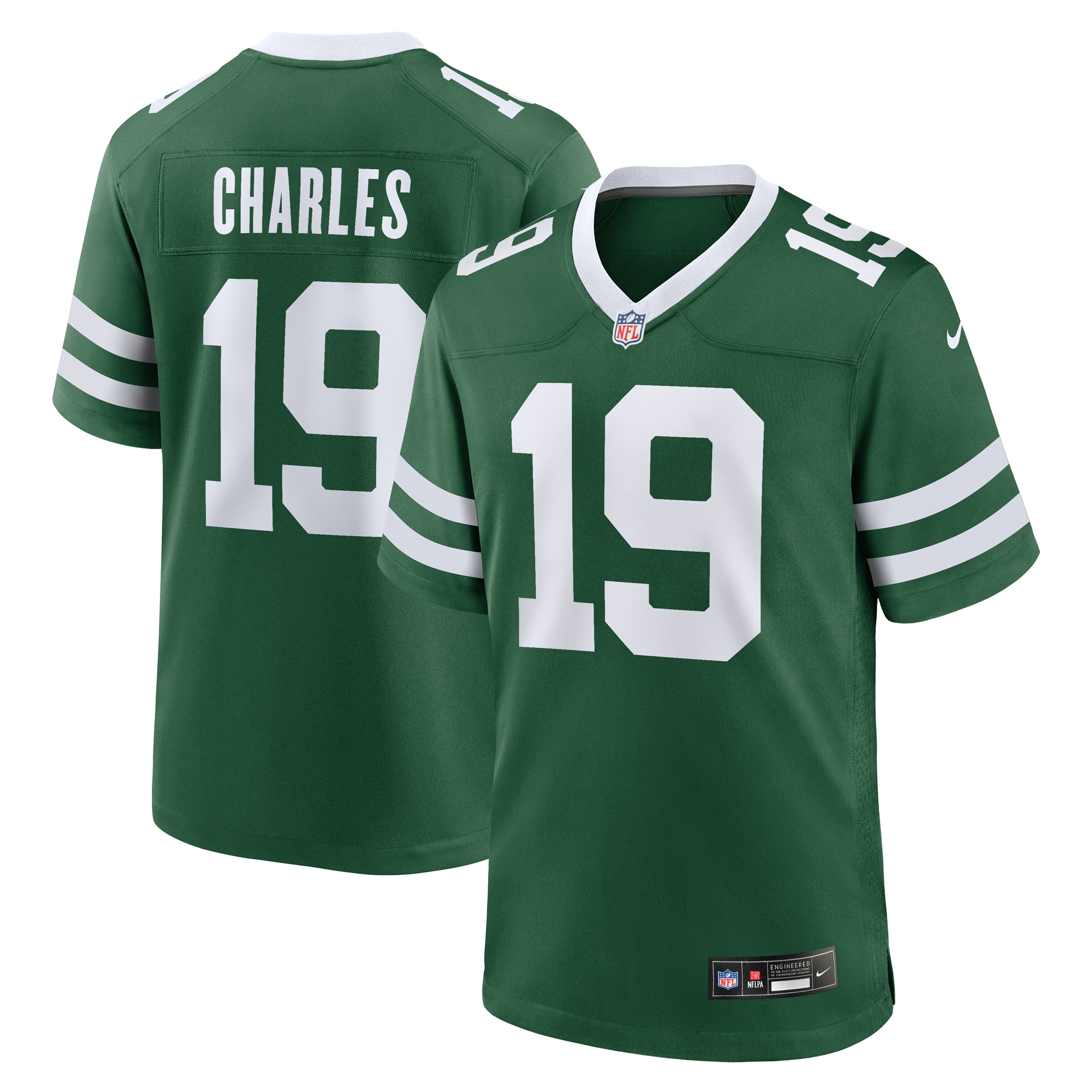 New York Jets Irvin Charles Legacy Green Team Game NFL Jersey Men's