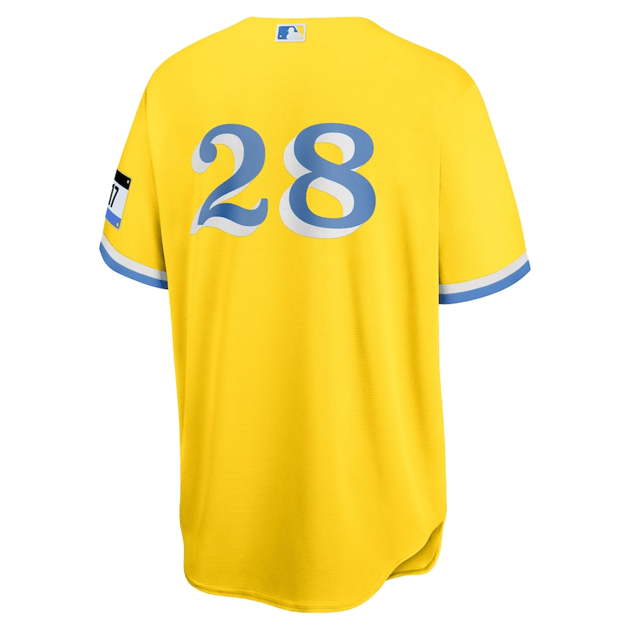 J.D. Martinez 28 Boston Red Sox City Connect Gold/Light Blue MLB Jersey Men's