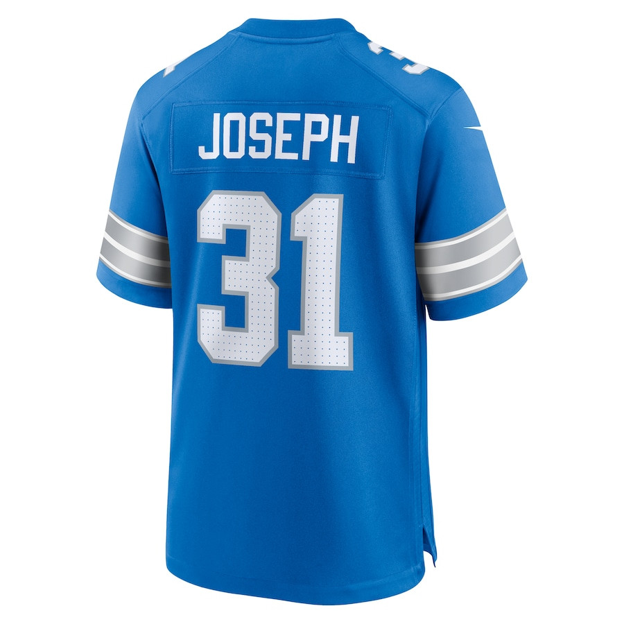 Kerby Joseph 31 Detroit Lions Team Game Blue NFL Jersey Men's
