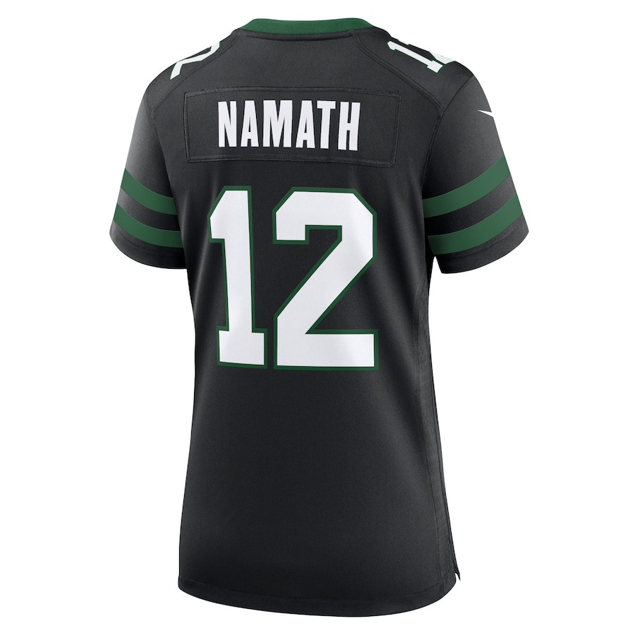 Joe Namath 12 New York Jets Alternate Game Legacy Black NFL Jersey Women's