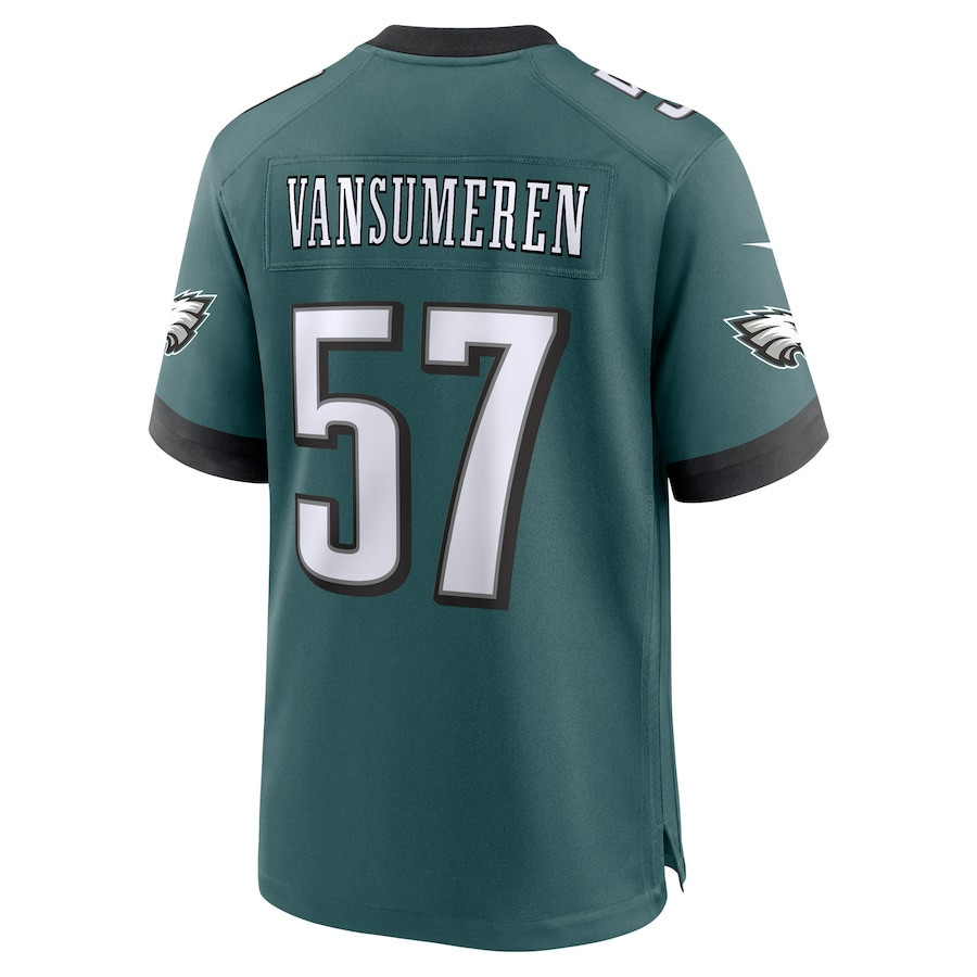 Ben VanSumeren #57 Philadelphia Eagles Super Bowl LIX Midnight Green NFL Jersey Youth