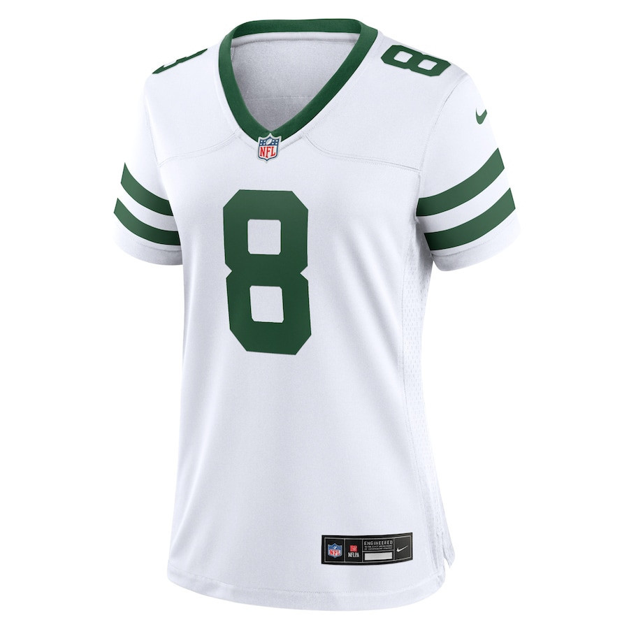Aaron Rodgers 8 New York Jets Game Women, White NFL Jersey Women's