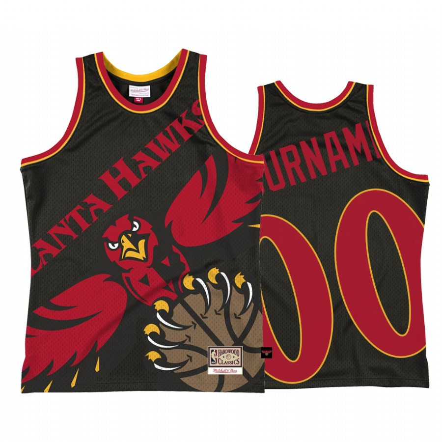 Atlanta Hawks Custom 00 Black Big Face 2.0 NBA Jersey Men's