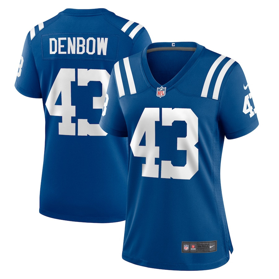 Trevor Denbow 43 Indianapolis Colts Game Royal NFL Jersey Women's