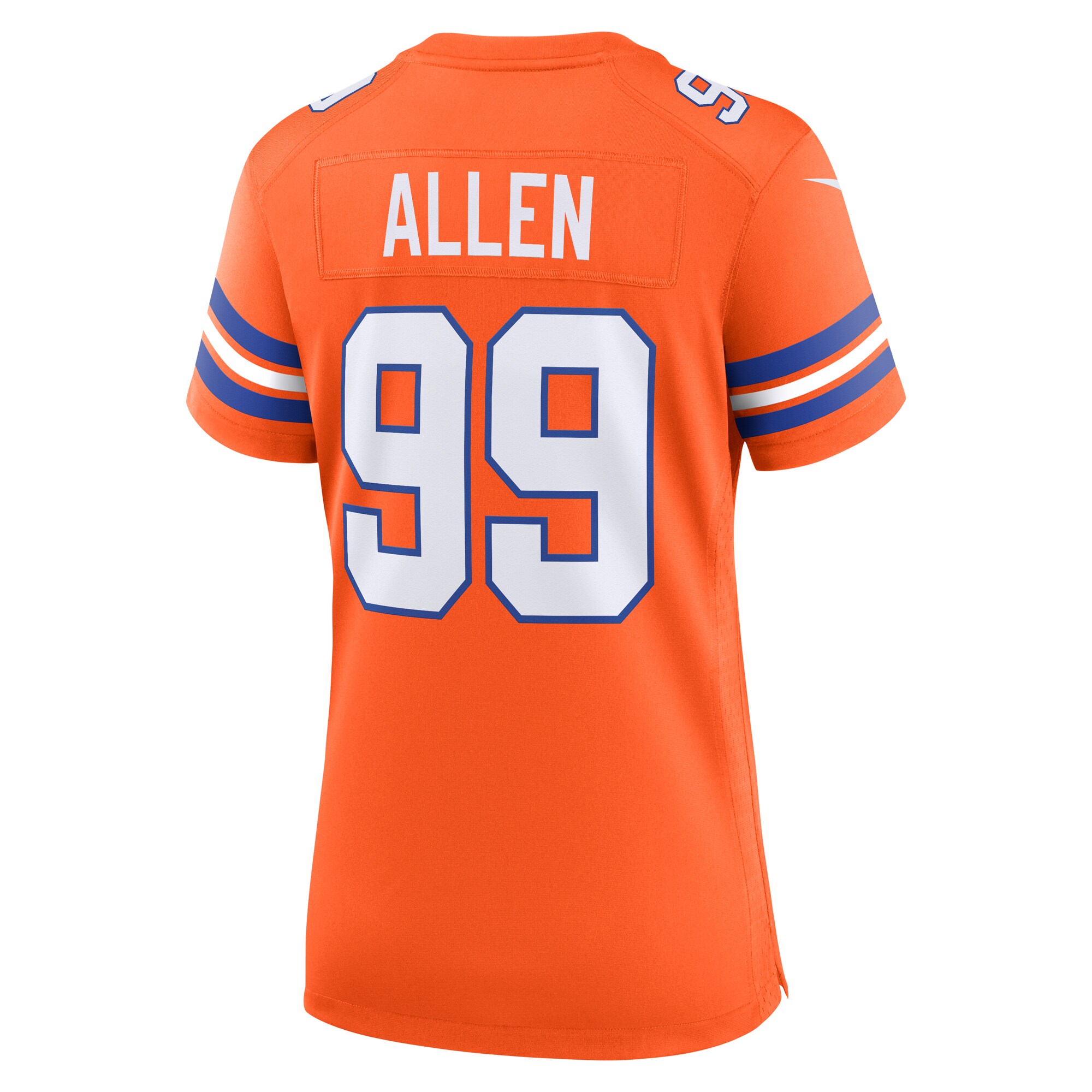 Denver Broncos Zach Allen Orange Mile High Collection 1977 Throwback Player Game NFL Jersey Women's