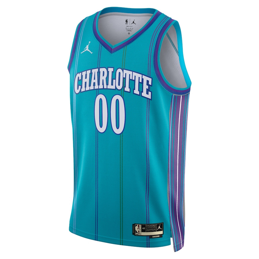 Charlotte Hornets Hardwood Classic Edition Swingman Custom Teal NBA Jersey Men's